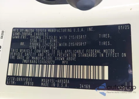 2025 Toyota Corolla Cross Hybrid S from USA, damaged, VIN 7MUFBABG1SV069029